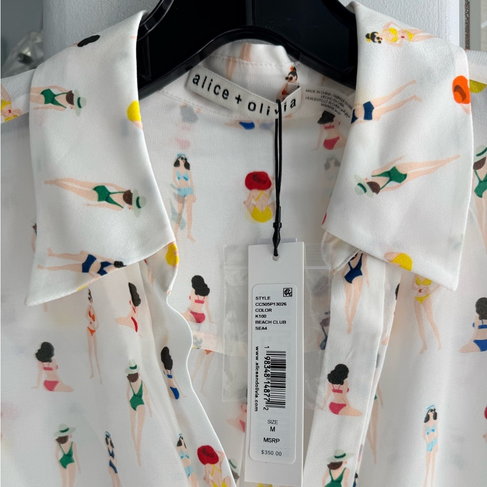 Alice + Olivia Eloise Printed Silk Blouse - Picture 12 of 16